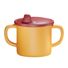 3d Render Illustration Icon Modern Shippy Cup Baby Stuff
