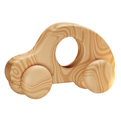3d Render Illustration Icon Modern Wood Car 2 Baby Stuff
