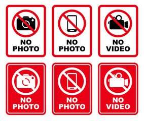 photography video film prohibited forbidden sign printable symbol set silhouette icon camera design