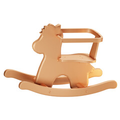 3d Render Illustration Icon Modern Rocking Horse Baby Stuff
