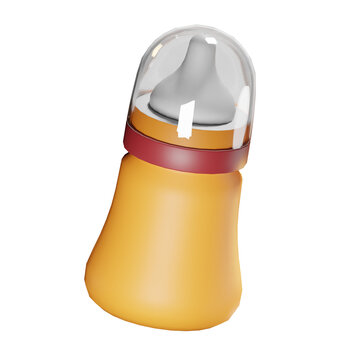 3d Render Illustration Icon Modern Baby Bottle Baby Stuff