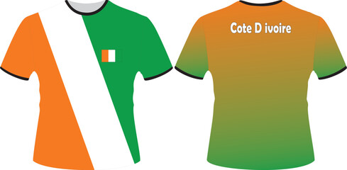 T Shirts Design with Cote d ivoire Flag Vector