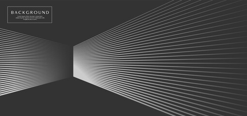 Monochrome side of room blend line abstract background. Dynamic geometric lines.