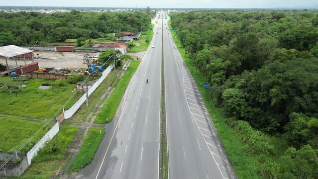 Aerial view of the viaduct that connects BR 277 to PR 407 in Paranagu&aacute;, paran&aacute; coast.