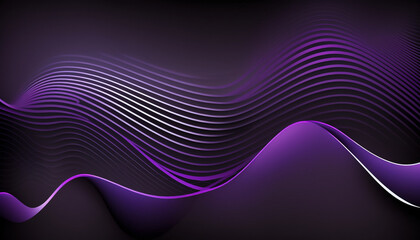 Purple abstract background with lines waves , Generative AI