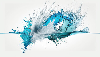 Water splash on blank background created with Generative AI technology