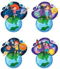 Kids in space astronomy theme