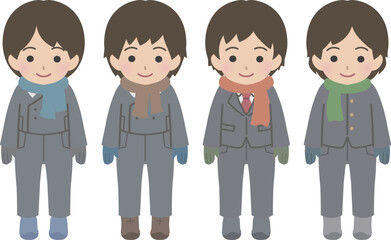 少年の冬の制服全身セット