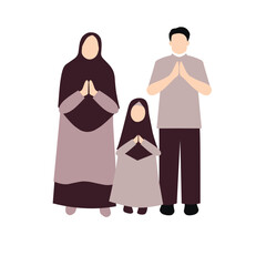 Muslim Illustration For Eid Mubarak Greeting