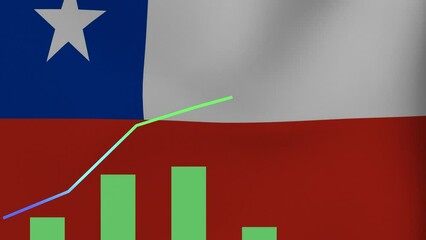 Animation Airline with location marker and suitcase. Travel to  - Chile - Powered by Adobe