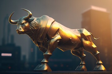The golden bull. The iconic coming of the bull market.

Created with generative AI technology and Photoshop.