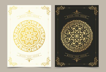 Fototapeta premium Luxury ornament greeting card vector template