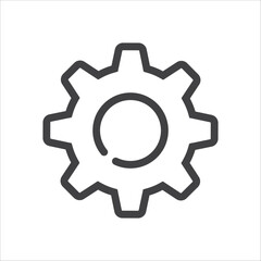 Gear linear icon. Settings icon symbol. Industrial, engineer and construction gear icon. vector illustration
