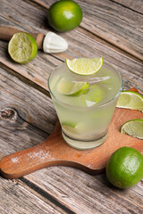 Caipirinha cocktail classic Brazilian cachaça, lime and sugar refreshing drink 