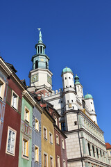 Low angle view of historical buildings in Poznan