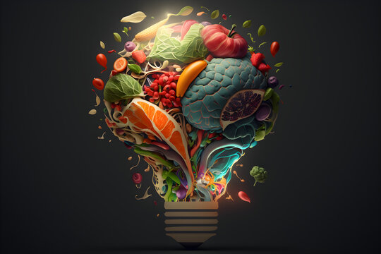 Creative thinking or Creative ideas, fruitful healthy beautiful mind and energy. Generative AI