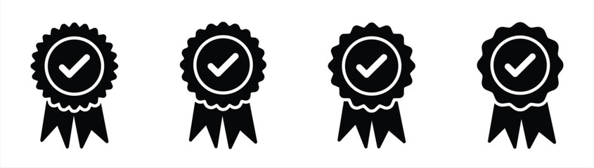 badge icon set. medal certified icon symbol sign collections, vector illustration