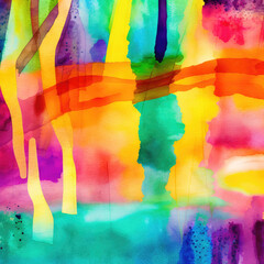 Watercolor Abstract Background, A vibrant and colorful abstract background created using the medium of watercolor. 
