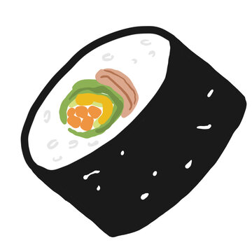 Kimbab Korean food illustration