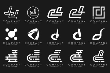 abstract letter D logo icon set. design for business of luxury, elegant, simple.