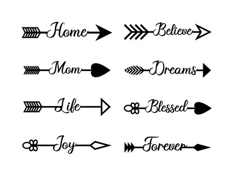Arrow Clip art Set in Vector on White Background. Graphic resources 