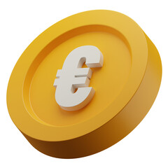 Euro Gold Coin 3d Illustration. European Currency Symbol and Money Sign.