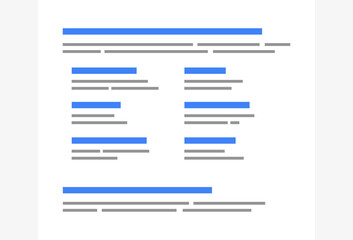 Obraz premium Sitelinks on search engines result page. Optimizing sitelinks through SEO can significantly improve website ranking on SERP. Improve website traffic and online visibility