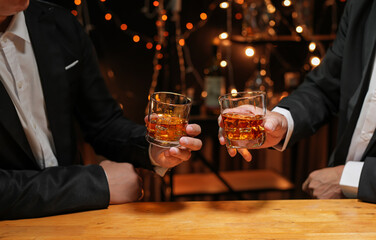 whiskey, for a friendly party in a bar or a restaurant.