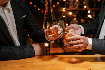 whiskey, for a friendly party in a bar or a restaurant.
