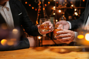 whiskey, for a friendly party in a bar or a restaurant.