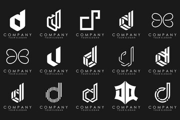abstract letter D logo icon set. design for business of luxury, elegant, simple.