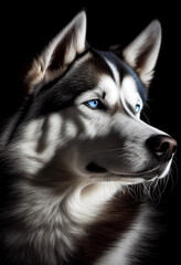 Obraz premium close up siberian husky, Generative AI