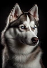 Obraz premium close up siberian husky, Generative AI