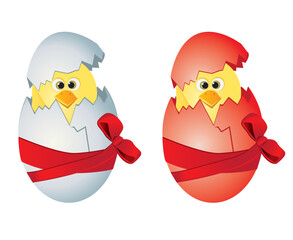 Easter eggs and chickens