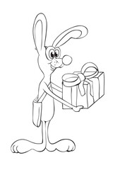 rabbit with gift