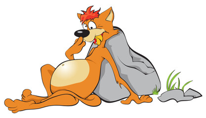 The lazy thick red cat