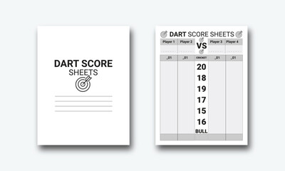 Dart Score Sheets logbook planner template design for Low content KDP interior