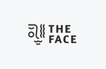 Face logo icon design template flat vector