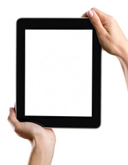 Female hand holding digital tablet compute