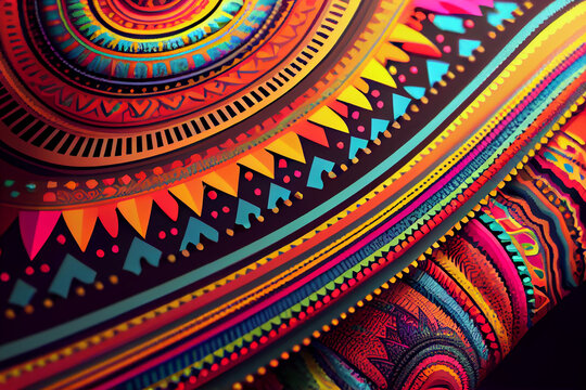 ethnic fabric pattern, African tribal pattern in colorful, Generative AI