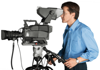 Closeup of a Camera Operator Filming