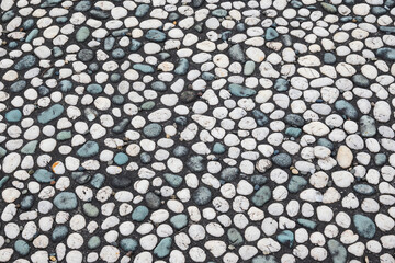 玉砂利の洗い出し工法