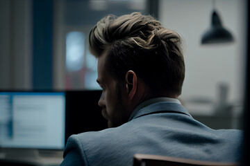 Fototapeta premium a bored man in the office