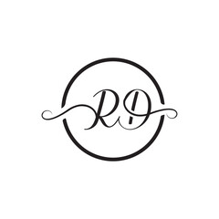   Initial Handwritten RD R D Letters Logo with a minimalist design.