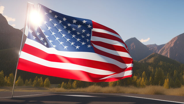 United States Flag, All-American Freedom Design, Generative AI