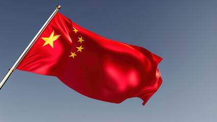 China Flag, Clean and Simple Design of Chinese Charm, Generative AI