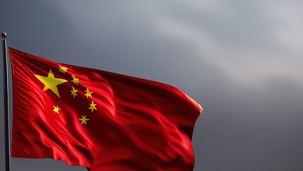 China Flag, Sparkling and Glittering Design of Chinese Charm, Generative AI