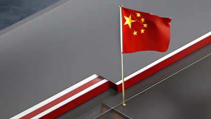 China Flag, Youthful and Fresh Design of Chinese Style, Generative AI