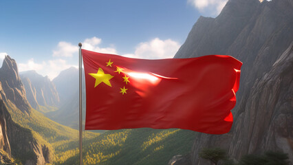 China Flag, Bold and Iconic Design of Chinese Confidence, Generative AI