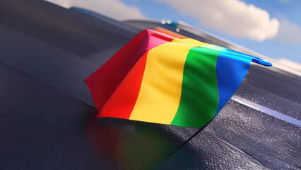Pride Flag, Bright and Colorful Design of Love and Acceptance, Generative AI